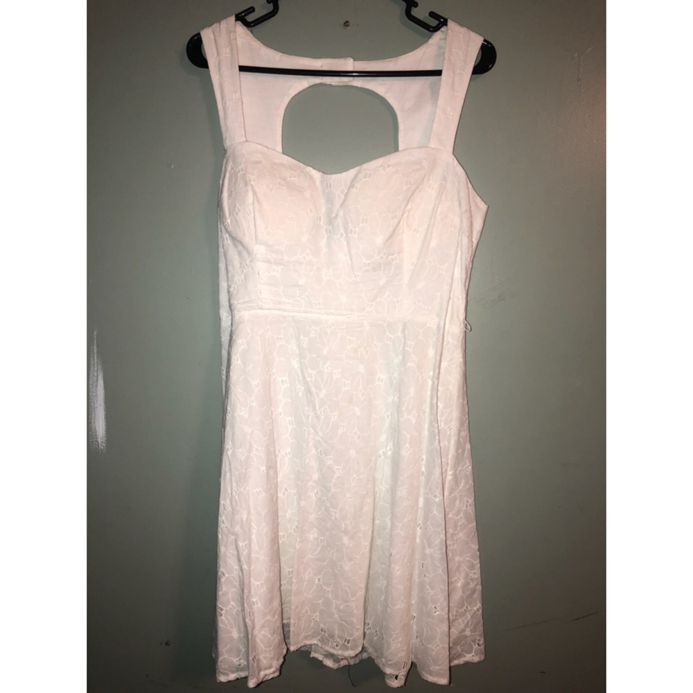 White cotton eyelet dress